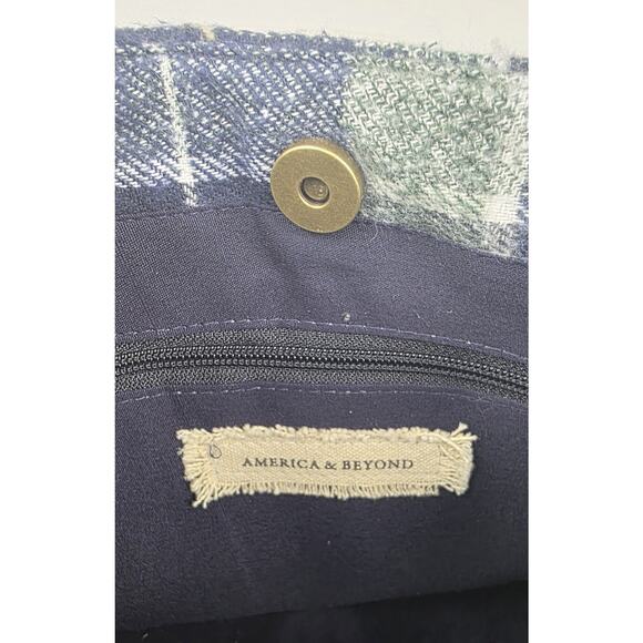 America and Beyond beaded tote shoulder cotton bag - Picture 7 of 9